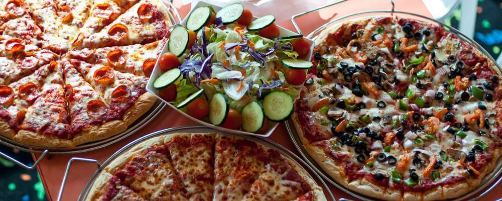 Pizza and salad